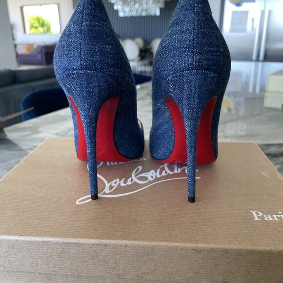CHRISTIAN LOUBOUTIN Denim 36 heels - Picture 5 of 7